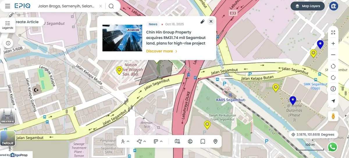 Chin Hin Group Acquires Segambut Land for RM31.7m 2 ChinHinSegambut location